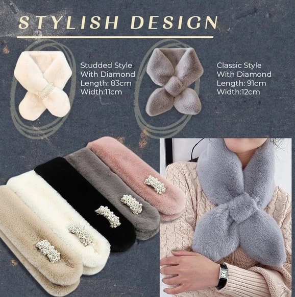 Talvine teemant kunstkarusnahast mähisesall - Image 5