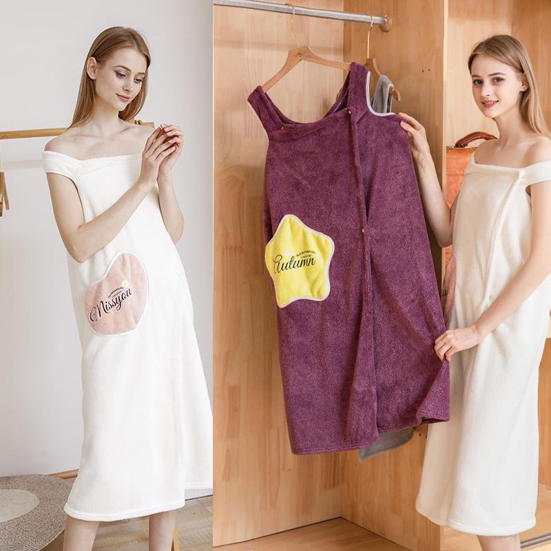 Naiste kiirelt kuivavad kantavad mikrofiibrist pehmed hommikumantlid - Image 5