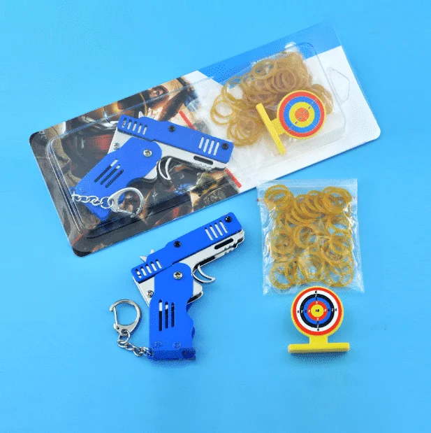 Täismetallist mini kokkupandav kummipaelaga mänguasjade võtmehoidja - Image 5