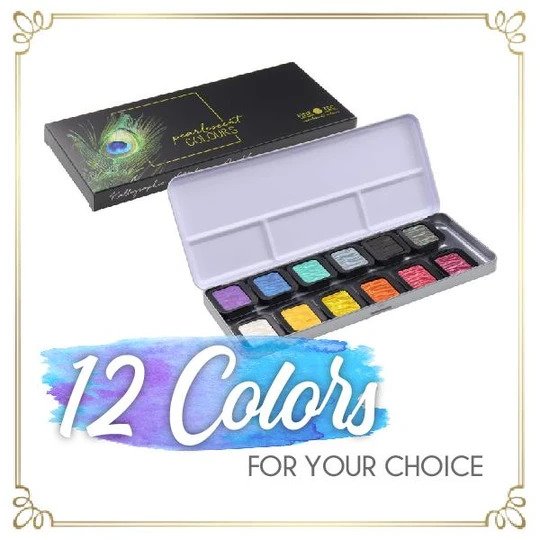 Paintic Metallic akvarellikomplekt (12 värvi) - Image 9