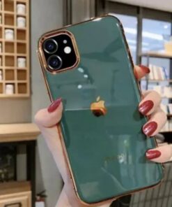 Luksuslik galvaniseeritud kaitseraua läikiv kate logoga iPhone'ile