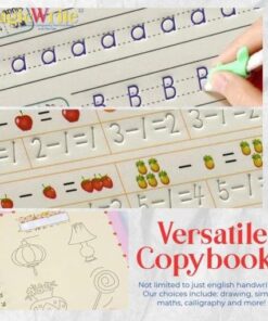 MagicWrite korduvkasutatavate kalligraafia harjutuste raamat ja pliiatsikomplekt