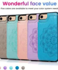 Rahakoti kaardihoidja nahast telefoniümbris